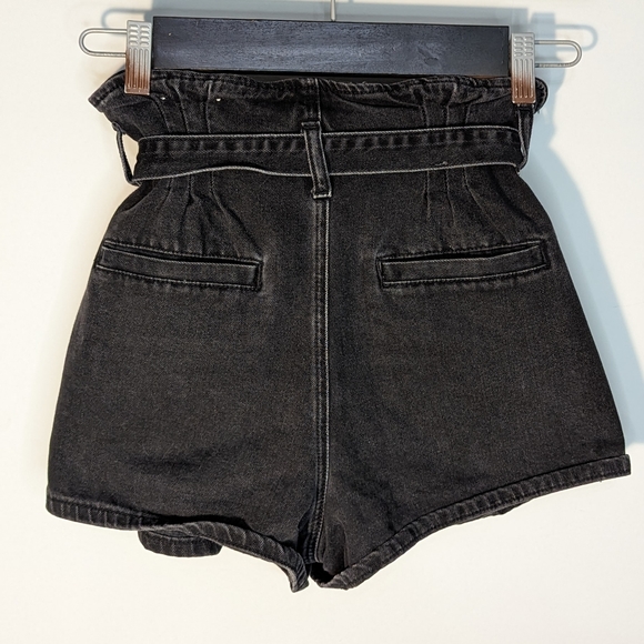 American Eagle Black Denim 5-button Shorts with Belt - Picture 4 of 4